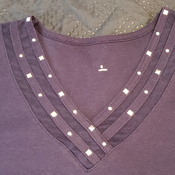 🔥$5 SALE! Allison Daley navy t-shirt sz Large petite - Picture 5 of 8